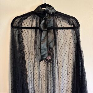 OS Unholy Black Lace Sheer Cape